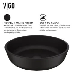 VIGO Modus 16-1/2" Circular Glass Vessel Bathroom Sink 16 VIGO Modus 16-1/2" Circular Glass Vessel Bathroom Sink -Bathroom Sales Store vigo vg07113 alternate view 532