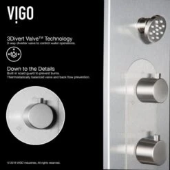 VIGO Dilana Thermostatic Shower Panel With Shower Head, Hand Shower, Body Sprays, Shower Arm, Hose, And Valve Trim 13 VIGO Dilana Thermostatic Shower Panel With Shower Head, Hand Shower, Body Sprays, Shower Arm, Hose, And Valve Trim -Bathroom Sales Store vigo vg08001 infographic 194