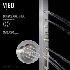 VIGO Dilana Thermostatic Shower Panel With Shower Head, Hand Shower, Body Sprays, Shower Arm, Hose, And Valve Trim 15 VIGO Dilana Thermostatic Shower Panel With Shower Head, Hand Shower, Body Sprays, Shower Arm, Hose, And Valve Trim -Bathroom Sales Store vigo vg08001 infographic 290
