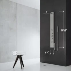 VIGO Kingsley Thermostatic Shower Panel With Shower Head, Hand Shower, Body Sprays, Shower Arm, Hose, And Valve Trim -Bathroom Sales Store vigo vg08012 alternate image 17