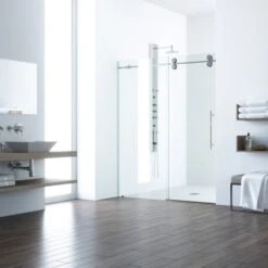 VIGO Elan 74" High X 64" Wide Sliding Frameless Shower Door With Clear Glass -Bathroom Sales Store vigo vg60416474 alternate view 810