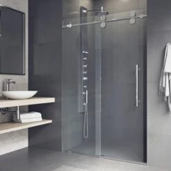 VIGO Elan 74" High X 64" Wide Sliding Frameless Shower Door With Clear Glass -Bathroom Sales Store vigo vg60416474 alternate view 812
