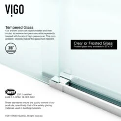 VIGO Elan 74" High X 64" Wide Sliding Frameless Shower Door With Clear Glass -Bathroom Sales Store vigo vg60416474 alternate view 814