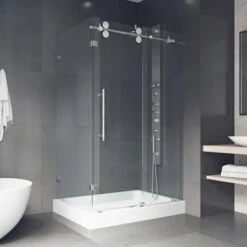 VIGO Winslow 79-7/8" High X 48-1/8" Wide X 36-1/8" Deep Sliding Frameless Shower Enclosure -Bathroom Sales Store vigo vg605148wr alternate view 1018