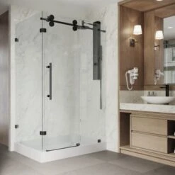 VIGO Winslow 79-7/8" High X 48-1/8" Wide X 36-1/8" Deep Sliding Frameless Shower Enclosure -Bathroom Sales Store vigo vg605148wr alternate view 1023