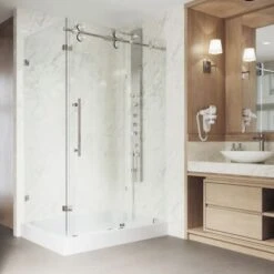 VIGO Winslow 79-7/8" High X 48-1/8" Wide X 36-1/8" Deep Sliding Frameless Shower Enclosure -Bathroom Sales Store vigo vg605148wr alternate view 1034