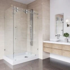 VIGO Winslow 79-7/8" High X 48-1/8" Wide X 36-1/8" Deep Sliding Frameless Shower Enclosure