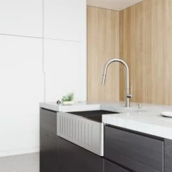 VIGO Oxford 33" Farmhouse Double Basin Stainless Steel Kitchen Sink With Basin Rack, Basket Strainer And Cutting Board 25 VIGO Oxford 33" Farmhouse Double Basin Stainless Steel Kitchen Sink With Basin Rack, Basket Strainer And Cutting Board -Bathroom Sales Store vigo vgs3320blsa alternate image 465