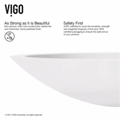 VIGO 23-1/8" Solid Surface Vessel Bathroom Sink With 1.2 GPM Deck Mounted Bathroom Faucet And Pop-Up Drain Assembly -Bathroom Sales Store vigo vgt1241 durable and strong 170