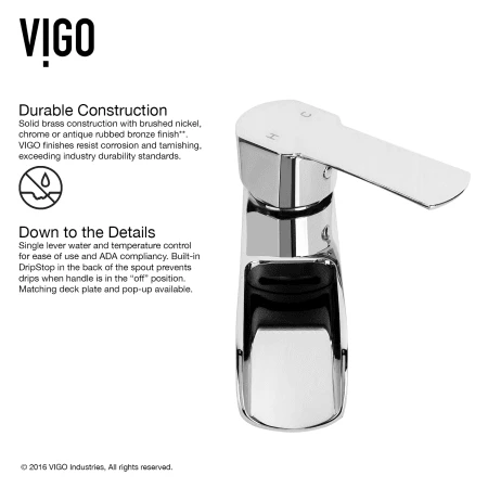 VIGO Vessel Sink And Faucet Combos 18-1/8" Glass Vessel Bathroom Sink With 1.2 GPM Deck Mounted Bathroom Faucet And Pop-Up Drain Assembly 11 VIGO Vessel Sink And Faucet Combos 18-1/8" Glass Vessel Bathroom Sink With 1.2 GPM Deck Mounted Bathroom Faucet And Pop-Up Drain Assembly - Image 9