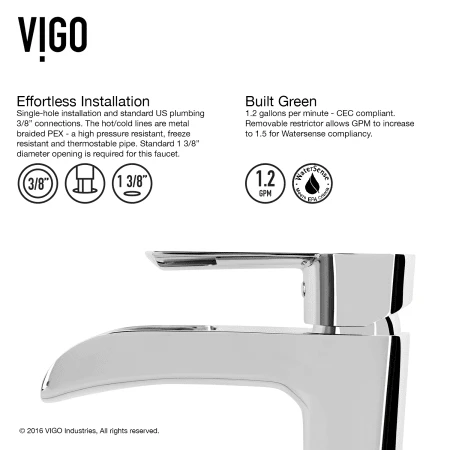 VIGO Vessel Sink And Faucet Combos 18-1/8" Glass Vessel Bathroom Sink With 1.2 GPM Deck Mounted Bathroom Faucet And Pop-Up Drain Assembly 10 VIGO Vessel Sink And Faucet Combos 18-1/8" Glass Vessel Bathroom Sink With 1.2 GPM Deck Mounted Bathroom Faucet And Pop-Up Drain Assembly - Image 8