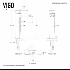 VIGO Vessel Sink And Faucet Combos 18-1/8" Glass Vessel Bathroom Sink With 1.2 GPM Deck Mounted Bathroom Faucet And Pop-Up Drain Assembly 22 VIGO Vessel Sink And Faucet Combos 18-1/8" Glass Vessel Bathroom Sink With 1.2 GPM Deck Mounted Bathroom Faucet And Pop-Up Drain Assembly -Bathroom Sales Store vigo vgt1852 faucet sizing 42