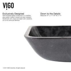 VIGO Vessel Sink And Faucet Combos 18-1/8" Glass Vessel Bathroom Sink With 1.2 GPM Deck Mounted Bathroom Faucet And Pop-Up Drain Assembly 17 VIGO Vessel Sink And Faucet Combos 18-1/8" Glass Vessel Bathroom Sink With 1.2 GPM Deck Mounted Bathroom Faucet And Pop-Up Drain Assembly -Bathroom Sales Store vigo vgt1852 sink close up 37