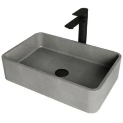 VIGO Brighton 19-11/16" Rectangular Concrete Vessel Bathroom Sink & Faucet 23 VIGO Brighton 19-11/16" Rectangular Concrete Vessel Bathroom Sink & Faucet -Bathroom Sales Store vigo vgt2031 alternate image 10 296