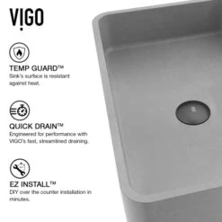 VIGO Brighton 19-11/16" Rectangular Concrete Vessel Bathroom Sink & Faucet 17 VIGO Brighton 19-11/16" Rectangular Concrete Vessel Bathroom Sink & Faucet -Bathroom Sales Store vigo vgt2031 alternate image 4 121