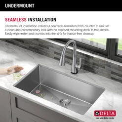 Delta Lenta 32” Undermount 16 Gauge Stainless Steel Single Bowl Kitchen Sink With Accessories -Bathroom Sales Store vtlywuaf0pmrdos5jtdt