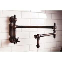 Traditional 1.75 GPM Wall Mounted Single Hole Pot Filler With Cross Handle -Bathroom Sales Store waterstone 3150 alternate image 5