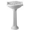 Isabella Collection 23" X 18" Traditional Pedestal Sink With 3 Faucet Holes And Overflow -Bathroom Sales Store whitehaus ar814 ar815 3h 7791101