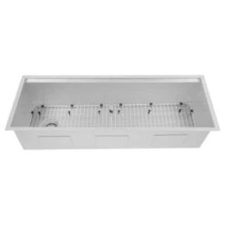 Garmisch 47" Undermount Single Basin Stainless Steel Kitchen Sink With Basket Strainer, Colander, And Cutting Board -Bathroom Sales Store zline sls 45 alternate view 1250